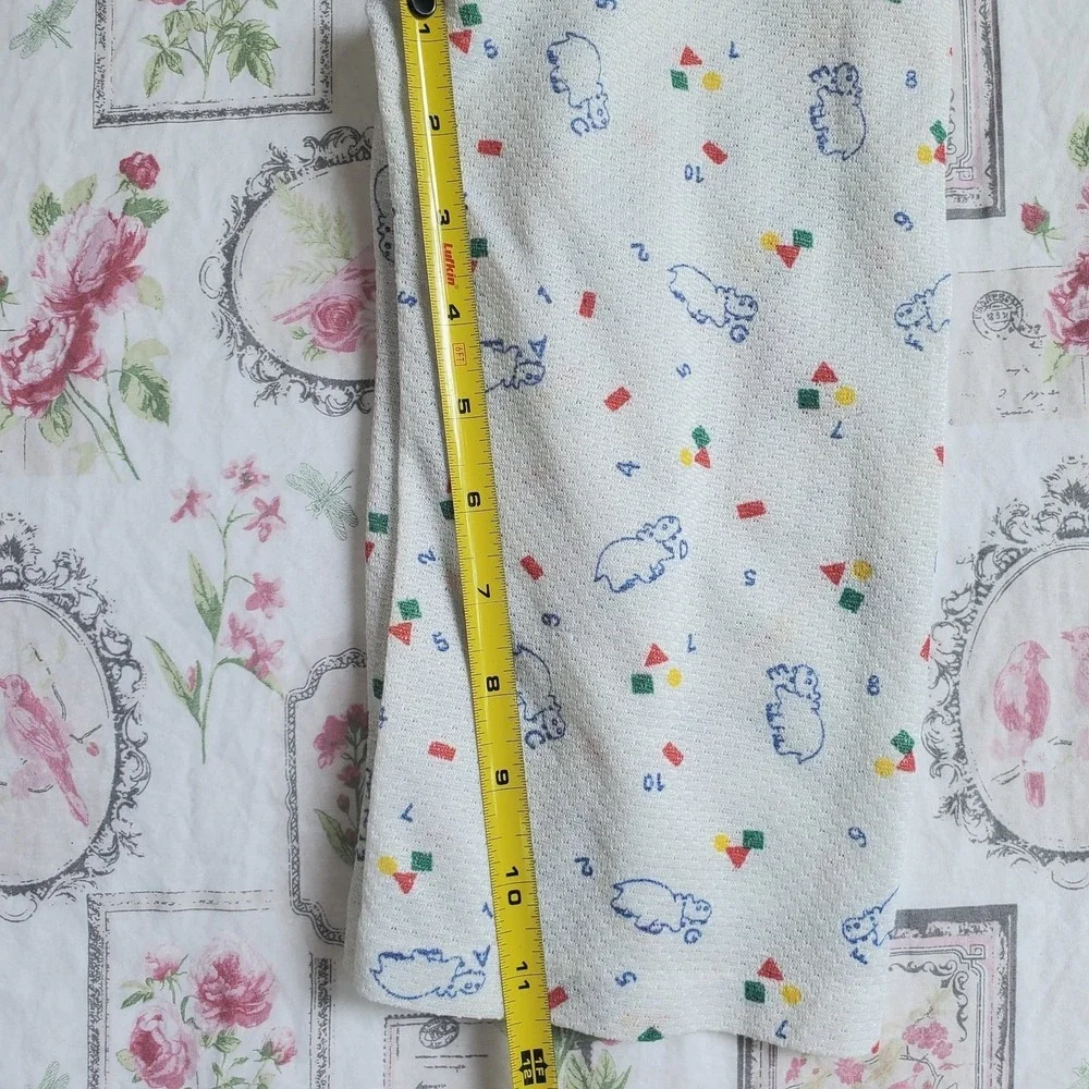 Vintage Carter's Baby 4T Pajama Set Made in USA White Blue Hippo Print Romper
